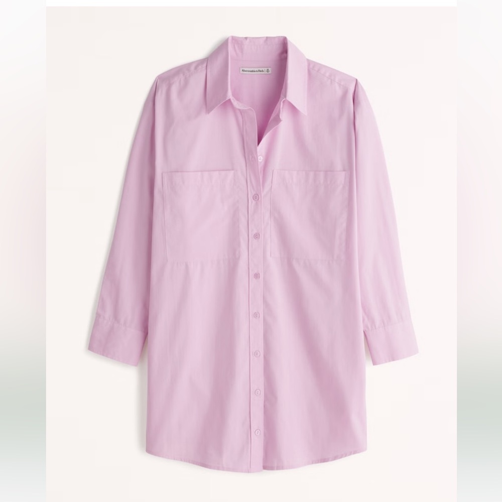 White Abercrombie relaxed poplin dress